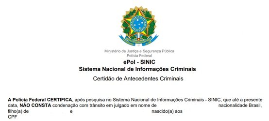 Como tirar Certidão de Antecedentes Criminais para visto para o japão?